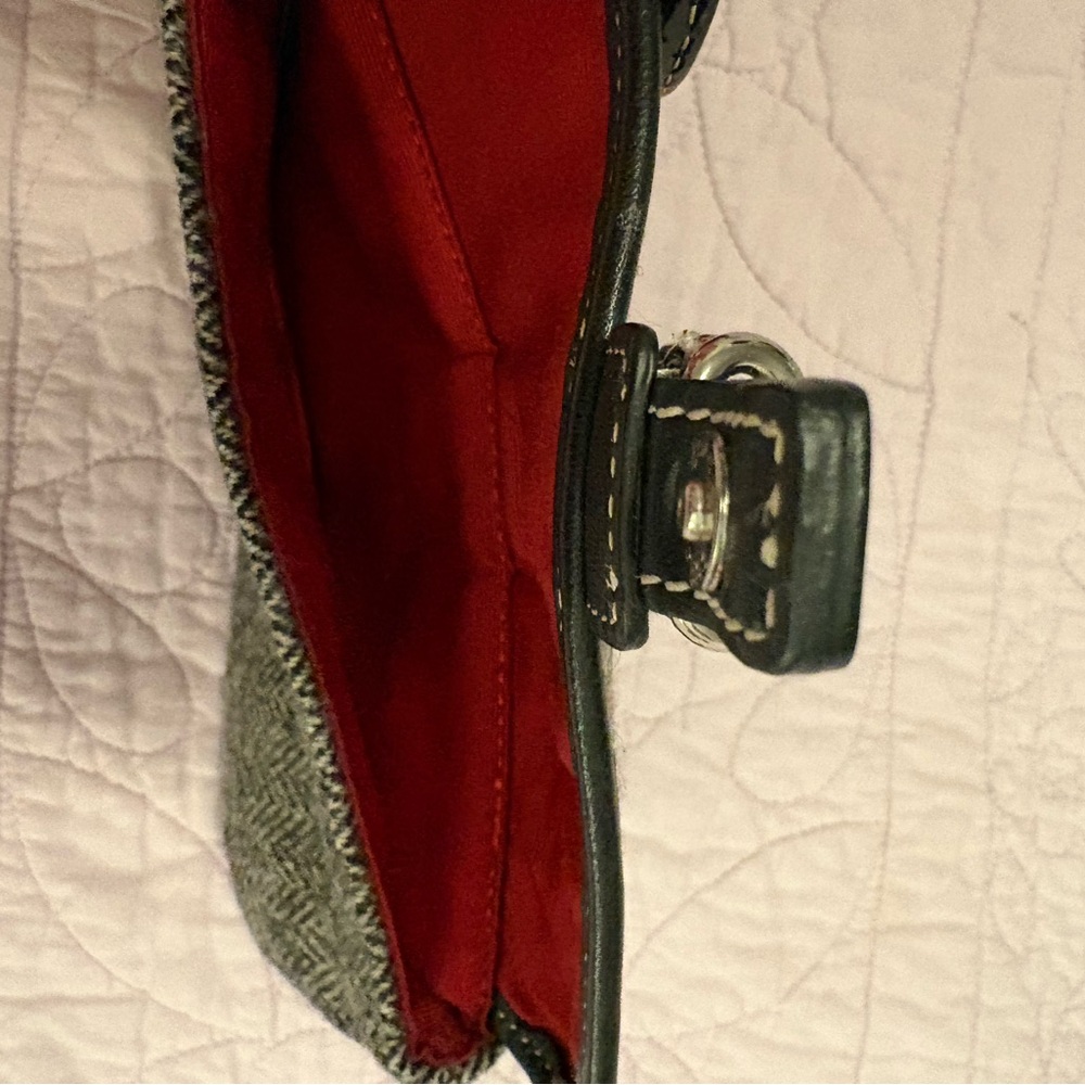Coach Tweed Black and White with Red Heart Charm Bag - Picture 6 of 6